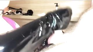 Latex Slut Makes Daddy Shoot Huge Load