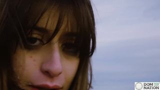 Italian babe Silvia Soprano worships her dominant's ass and feet as they walk along the sea