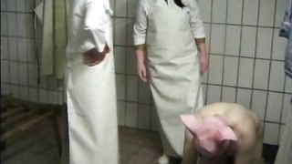 Metzgerinnen im Schlachthaus