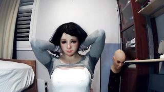 Emily's Masks Pt4! Female mask Emily unmasks from her kigurumi mask Celli! Masks in her doll mask!