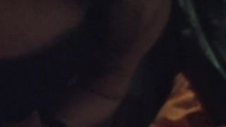 Girl sucks her boyfriend on her knees while handcuffed and blindfolded