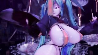MMd miku sexy demon erotic body will tease you try not to cum 3d hentai