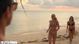 VIXEN College Student Has Secret Sex With Couple While On Vacation