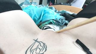 Submissive Painslut Self  Cunt Whipping, Caning & Belting