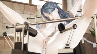 Horny Hot Tattoo Nipple Piercing Girl Fucks Dildo Vibrator Machine & Wooden Pony at Wedding Hall