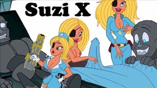 SUZI X Sexy ANIMATED COMPILATION Fuck whip fetish tits show - cartoon extra boobs busty blonde sex