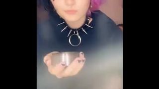 Cute emo slut fucks both holes *soft moans*