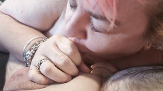 Mrs Chonk letting Mr Chonk out of his cock cage and then sucking his poor cock