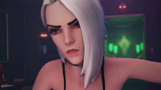 Halloween BDSM Futanari - 3D Shemale Mercy and Vampire Ashe