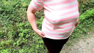 Tit spanking while hiking