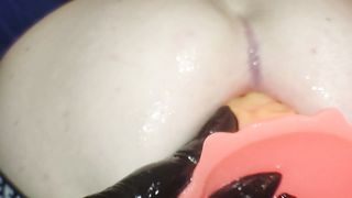 POV. New dildo completely in slave's ass. Trying an anal dilator. ANAL Games