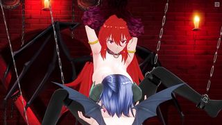 3D HENTAI BDSM Succubus licks devilish pussy in the basement