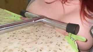 A new way for tits punishment makes me cum