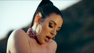 Angela White In Red Sports Car Fingering Her Wet Pussy