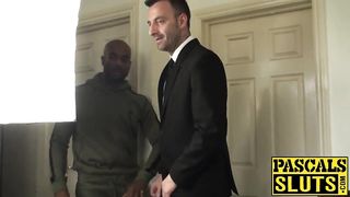 Extremely sexy sub ass destroyed in BDSM threesome