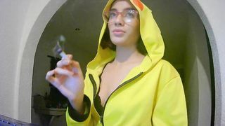 Submisive latina otaku Pokemon (Pikachu) cosplayer girl gets high and fucked by fan while on OF livestream. (Teaser full only on Direct purchase and our membership)
