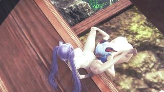 Genshin Impact Hentai - Ganyu and Keqing eating pussy and fuck with strapon - Japanese Asian Manga Anime Film Game Porn