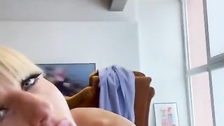 "From cold to hot" | She put her nasty tongue on uncut dick, edging and taste the cum | Saliva Bunny