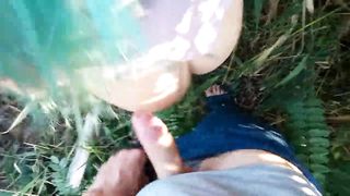 a slave by the river obediently gives herself to fuck