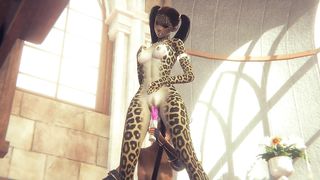 Furry Hentai - Tiger girl is fucked by futanari in chuch - Japanese Asian Manga Anime Film Game Porn