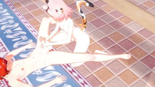 Genshin Impact Hentai - Diluc and Diona Handjob and cowgirl with creampie - Japanese Asian Manga Anime Film Game Porn