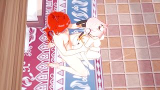 Genshin Impact Hentai - Diluc and Diona blowjob and fucking doggy style with creampie - Japanese Asian Manga Anime Film Game Porn