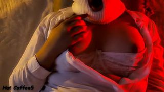 He cum on my new panties and then put dick in my tight pussy. Hot Coffee Devil Valentines Day fuck