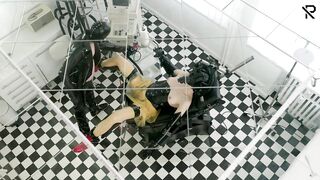 Helpless Rubber Patient gets anal and pussy Treatment while doctors examination