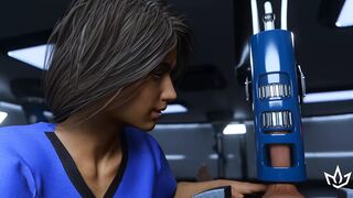 Subject is freed, blown, then milked again by machine, whilst being teased by attendant.