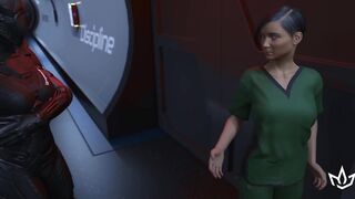 Subject is freed, blown, then milked again by machine, whilst being teased by attendant.