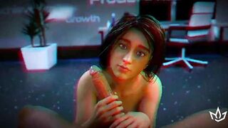 Subject is freed, blown, then milked again by machine, whilst being teased by attendant.