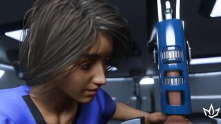 Subject is freed, blown, then milked again by machine, whilst being teased by attendant.