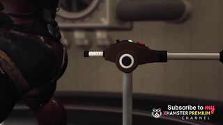 Sci-fi soldier fucks hard a hot woman with huge boobs in the lab