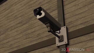 Restricted area. A sexy ebony in restraints gest fucked hard by a black big cock