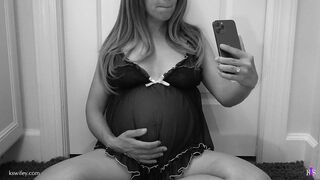 The Brunette Petite Pregnant Cuckquean Wife and Submissive Cock Caged Cuckold Husband 4K HDR