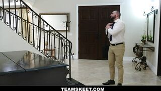 Cuckqueen wife watches blindfolded teen get fucked by Hubby