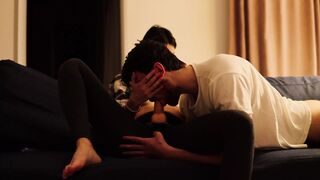 Mistress sked him to take it in his mouth and fuck