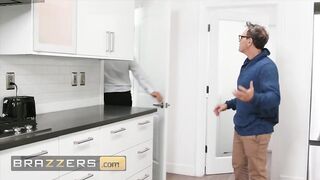 Hot babe Angela White with huge natural tits gets her ass