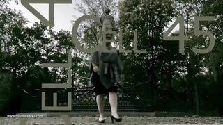 Dominatrix Mistress April - Ebony female slave Rose climbs the ladder for punishment