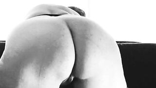 Fat BBW amateur Spanish milf dances on the couch showing off her huge ass.