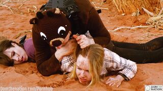 A rough ass fucking and kinky BDSM play session with 2 girls in the great outdoors