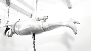 Wrapped & Trapped: CRAZY shaking orgasm in plastic wrap suspension! Bdsmlovers91