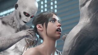 Big boobed girl have triple penetration by monster big cock