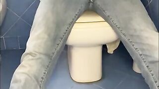 Tied up on wc daddy cum hands free with Lovense gush controlled toy