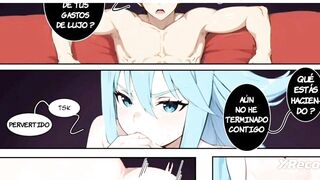 Fucking the beautiful ass of the goddess Aqua