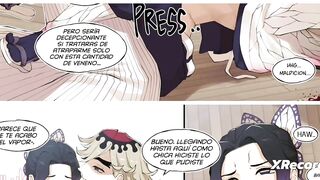 Doma fucks shinobu with his huge cock and ends up inside her