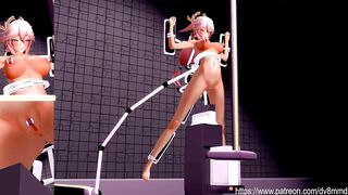 Genshin Impact Yae Miko - Machine Bondage DP Cumflation Facefucking