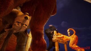 Furry girls have an orgy with big cocks in furry sex from Wild Life