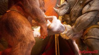 Furry girls have an orgy with big cocks in furry sex from Wild Life