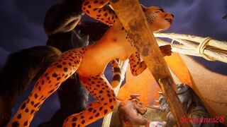 Furry girls have an orgy with big cocks in furry sex from Wild Life